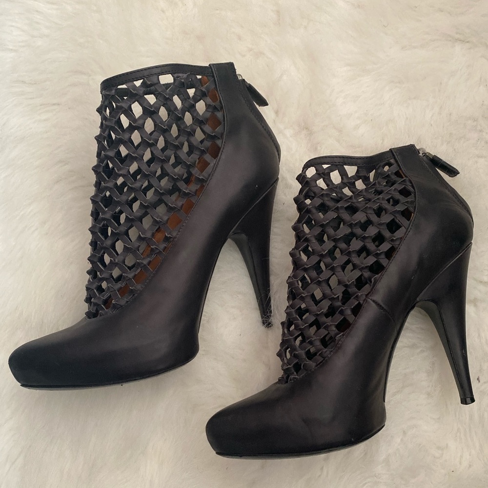 Black Genuine Leather Booties